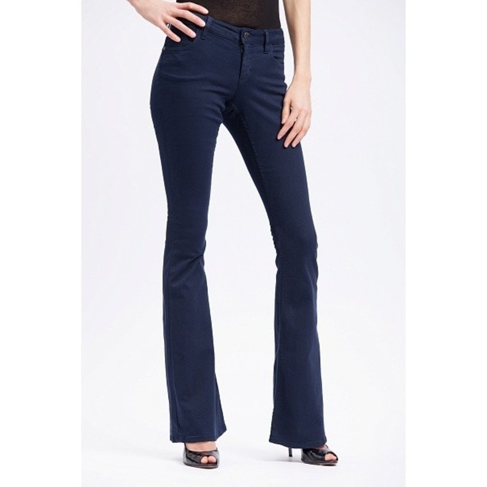 Alice+Olivia Flare Jeans Women 25x33 Blue Low Rise Wide Leg Bell Bottom USA Made